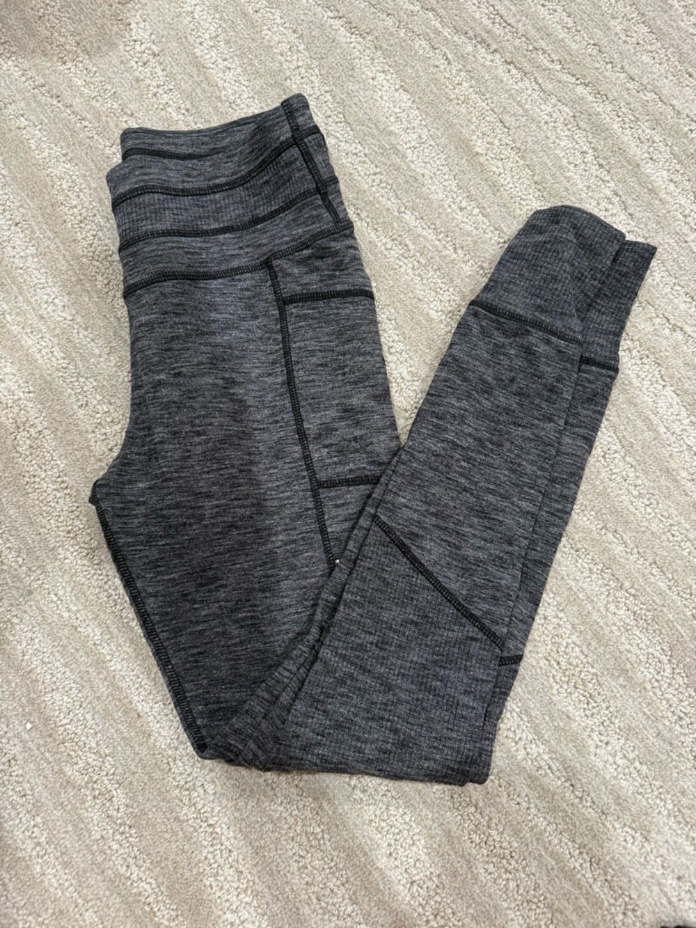 Athleta Charcoal Seam-Panel High-Rise Leggings